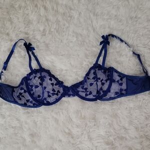 Elegant Blue Lace Bra
